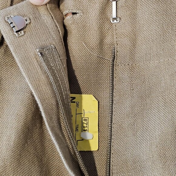 Retro Talbots Irish Linen Pants Lined Tapered 90s Ankle Tan Minimalist Old Money - Picture 13 of 14